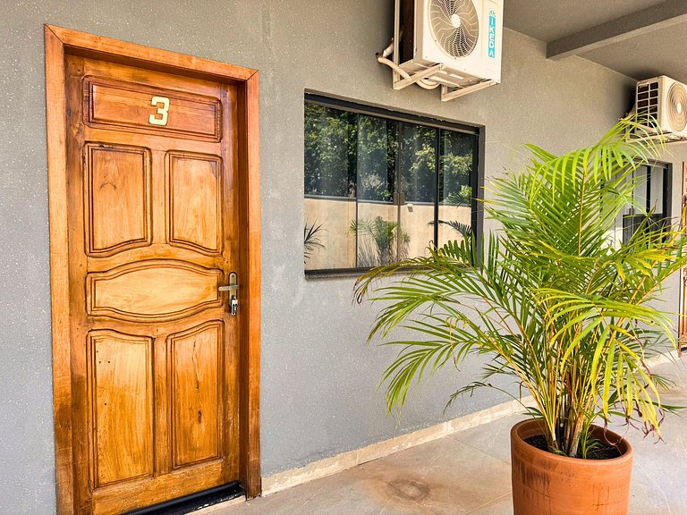 Suíte completa com área de lazer e piscina