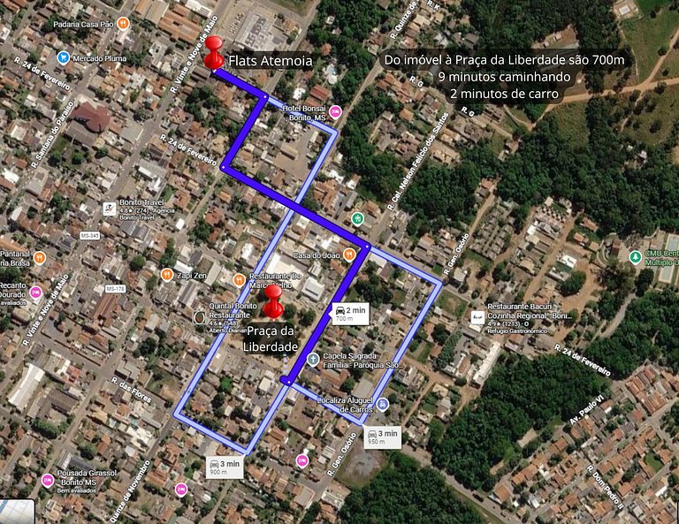 Flat Atemoia 1 | Próx à Pça da Liberdade Bonito/MS