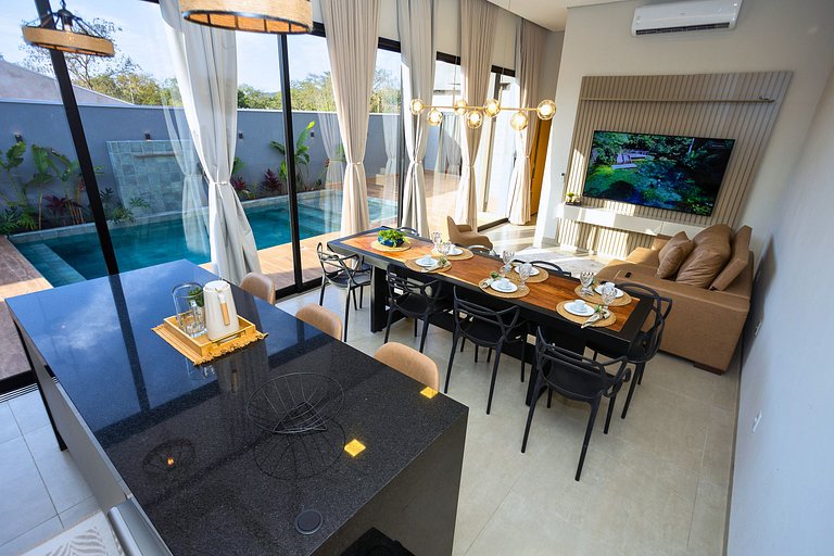 Casa Ampla com Piscina e Churrasco em Bonito-MS