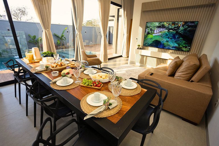Casa Ampla com Piscina e Churrasco em Bonito-MS